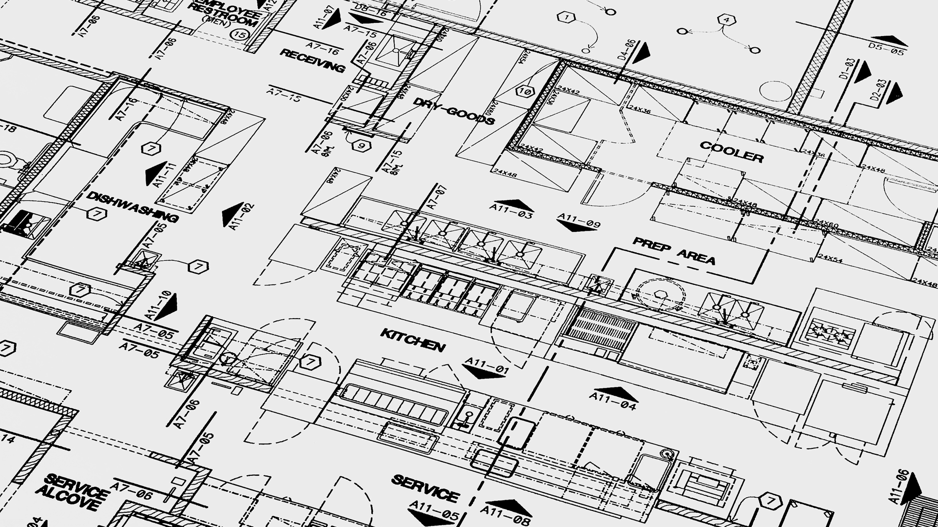 Isometric schematic diagram of a kitchen POS setup for a wi-fi site survey